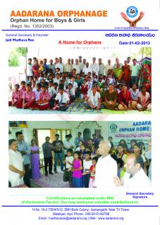 Aadarana - The Home for Orphaned and Needy Students   